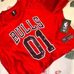Chicago Bulls Crop Jersey Sequin